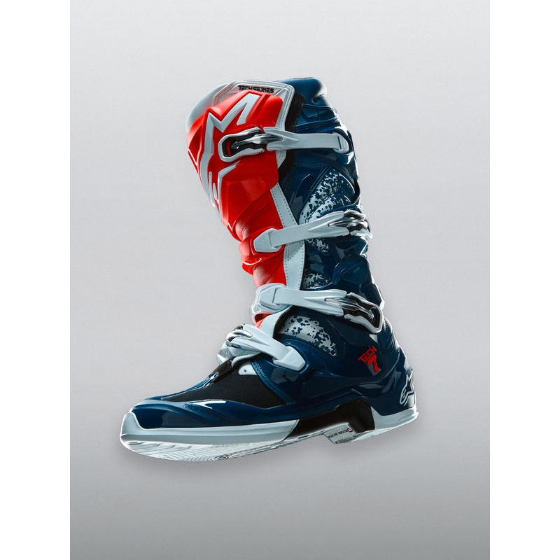 Alpinestars TECH 7 UNITY motocrossstøvler rød-hvid-blå