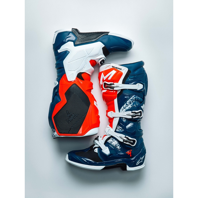 Alpinestars TECH 7 UNITY motocrossstøvler rød-hvid-blå