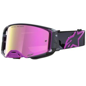 Alpinestars Supertech Lone lilla camo motocrossbriller med spejl, pink plexiglas