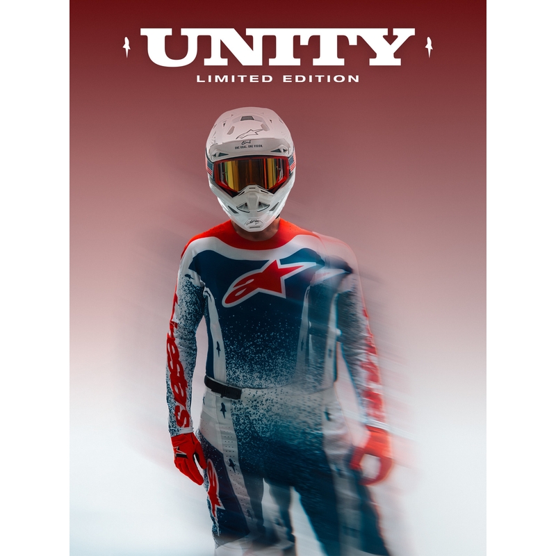 Alpinestars Techstar limited edition Unity motocross trøje rød-hvid-blå