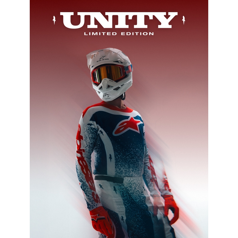 Alpinestars Techstar limited edition Unity motocross trøje rød-hvid-blå