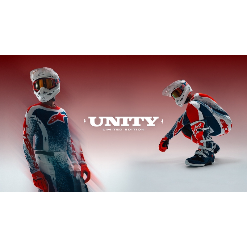 Alpinestars Techstar limited edition Unity motocross trøje rød-hvid-blå