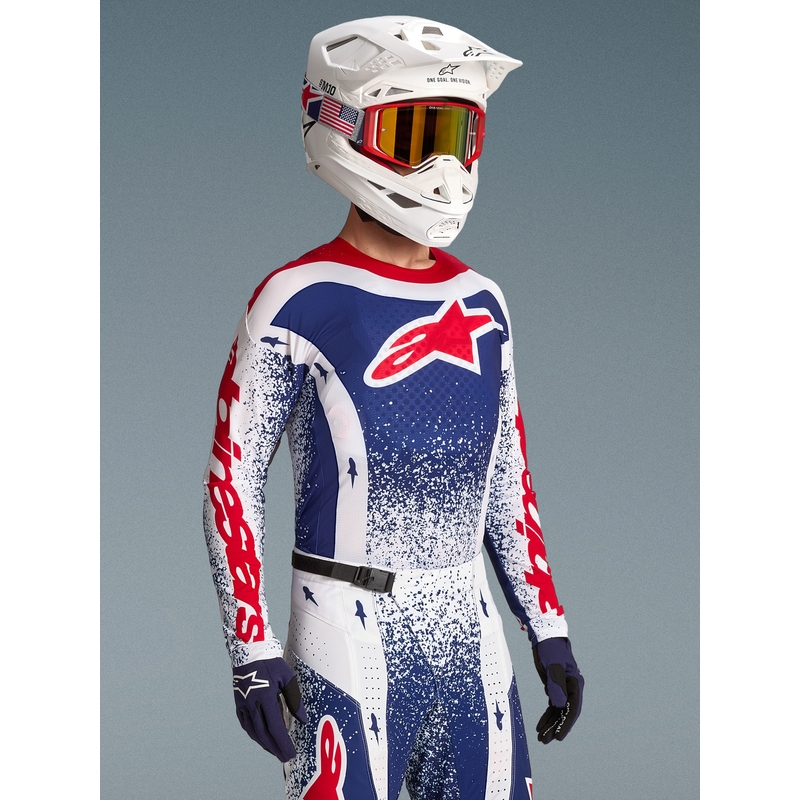 Alpinestars Techstar limited edition Unity motocross trøje rød-hvid-blå