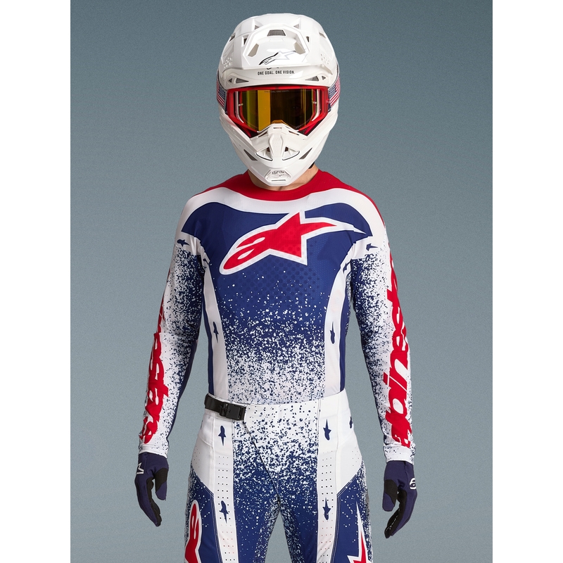 Alpinestars Techstar limited edition Unity motocross trøje rød-hvid-blå