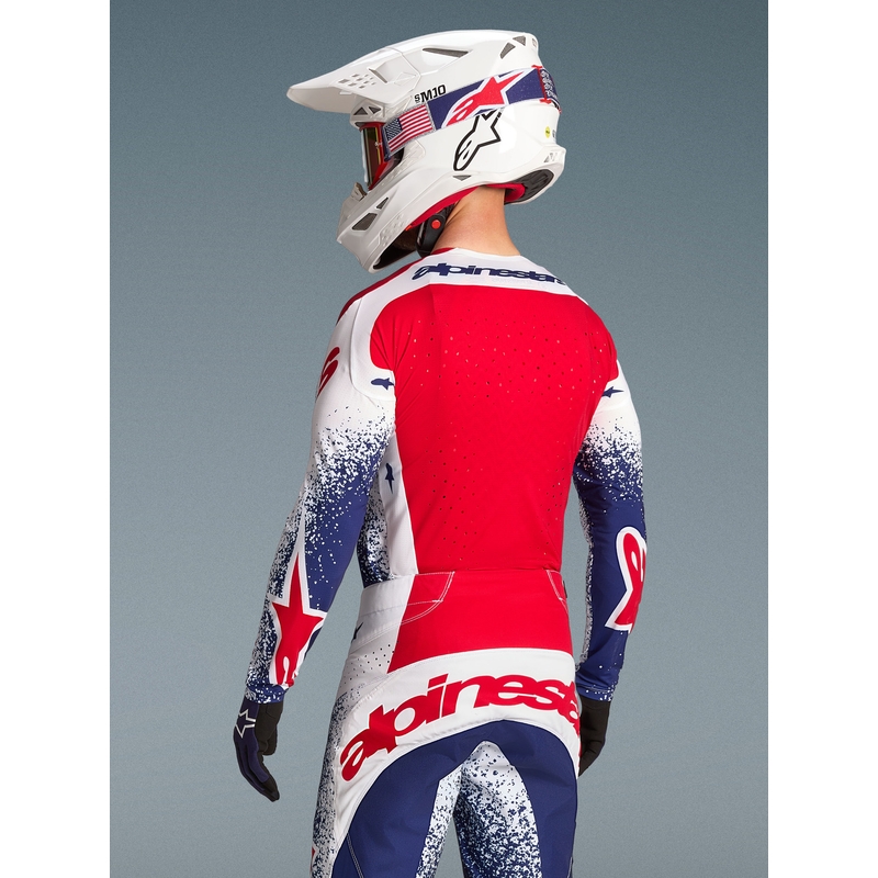 Alpinestars Techstar limited edition Unity motocross trøje rød-hvid-blå