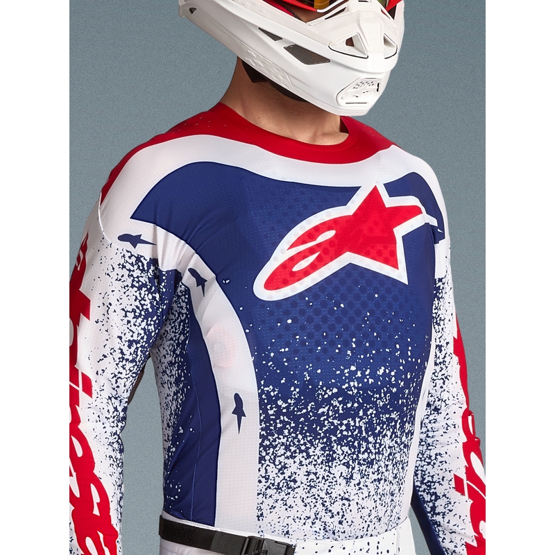Alpinestars Techstar limited edition Unity motocross trøje rød-hvid-blå