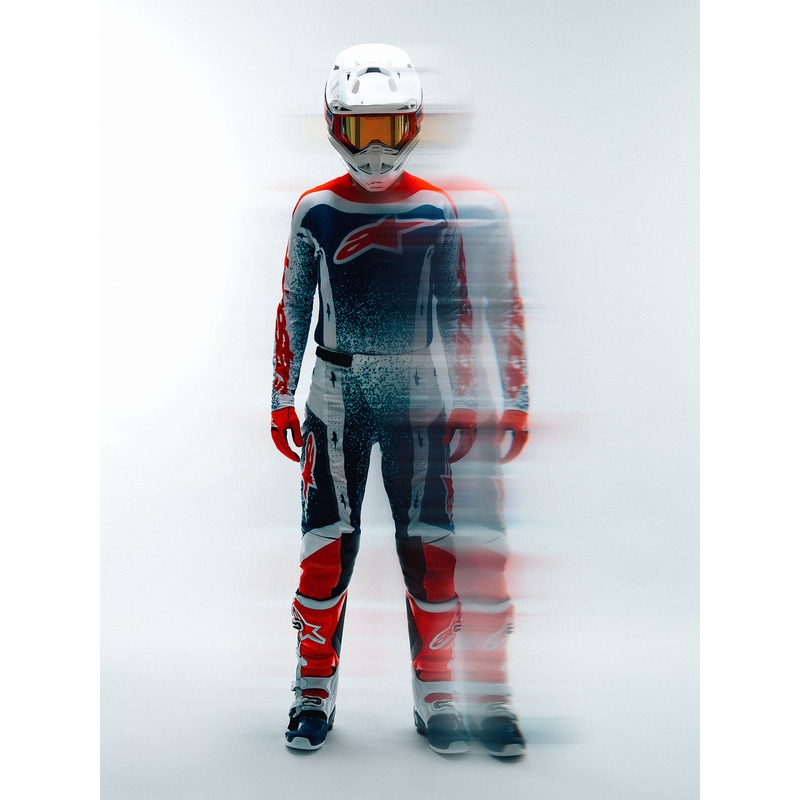 Alpinestars Techstar limited edition Unity motocross trøje rød-hvid-blå