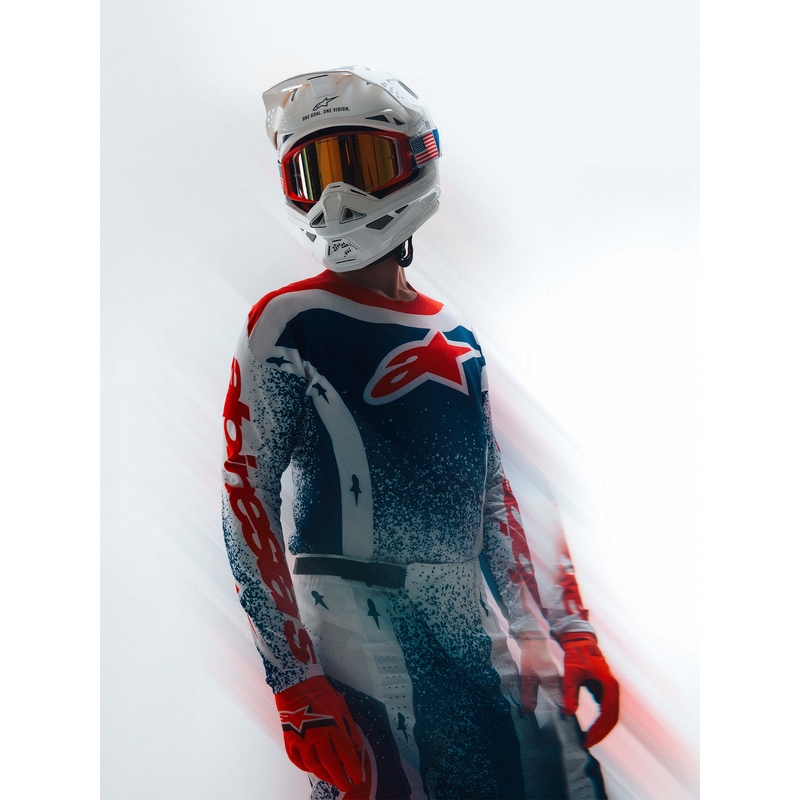 Alpinestars Techstar Limited Edition Unity Rød-Hvid-Blå Motocross Bukser