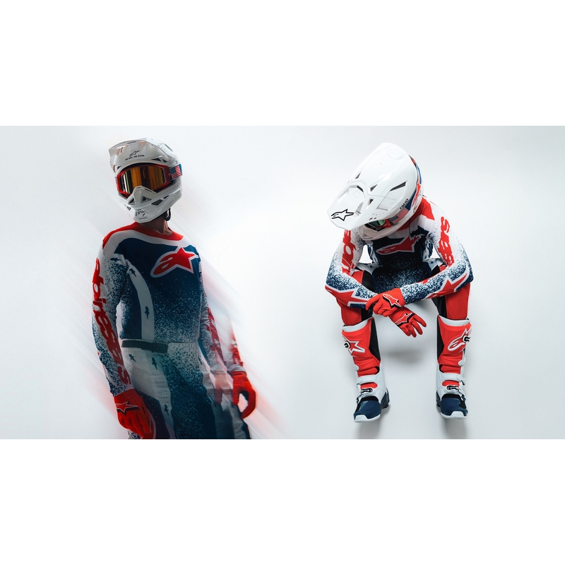 Alpinestars Techstar Limited Edition Unity Rød-Hvid-Blå Motocross Bukser
