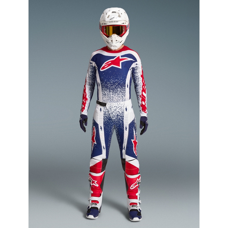 Alpinestars Techstar Limited Edition Unity Rød-Hvid-Blå Motocross Bukser