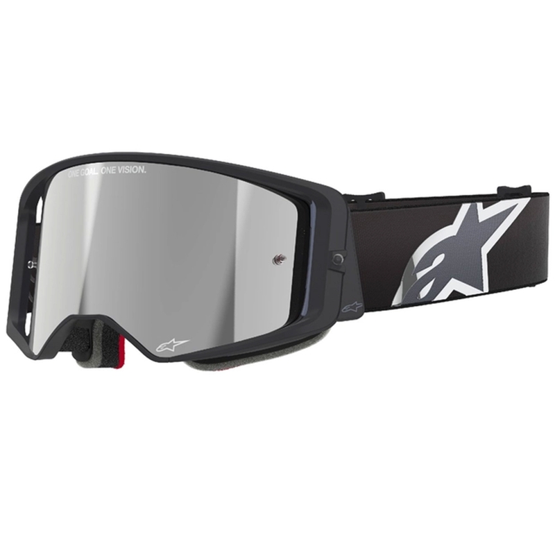 Alpinestars Supertech Corp Motocross Goggles sort og grå med sølvfarvet linse