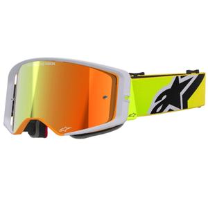 Alpinestars Supertech Corp fluogul-grå motocrossbrille med spejlende rød linse
