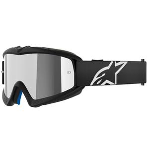 Alpinestars Vision Youth Corp motocrossbriller til børn, sort med sølvfarvet spejlglas