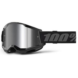 Motocrossbrille 100% STRATA 2 Ny sort (sølv plexi)