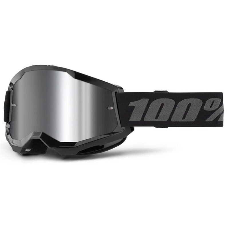 Motocrossbrille 100% STRATA 2 Ny sort (sølv plexi)