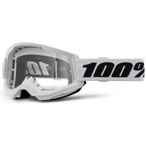 Motocrossbrille 100% STRATA 2 Ny hvid (klar plexi)