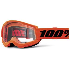 Motocrossbrille 100% STRATA 2 Ny orange (klar plexi)