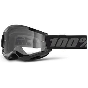Motocrossbrille 100% STRATA 2 Ny sort (klar plexi)