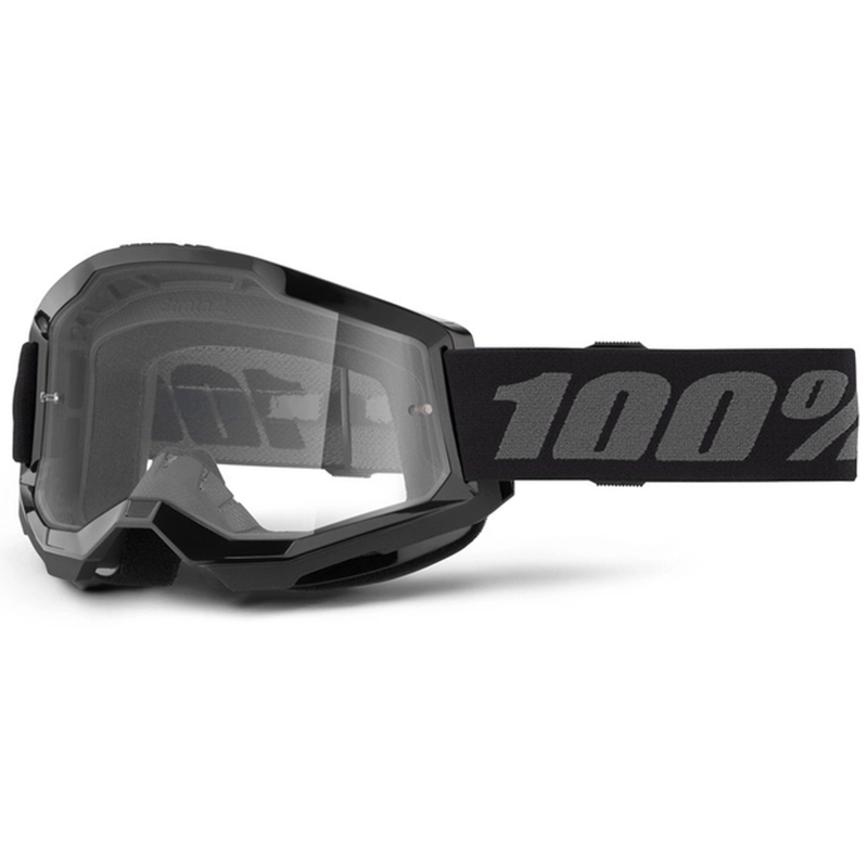 Motocrossbrille 100% STRATA 2 Ny sort (klar plexi)