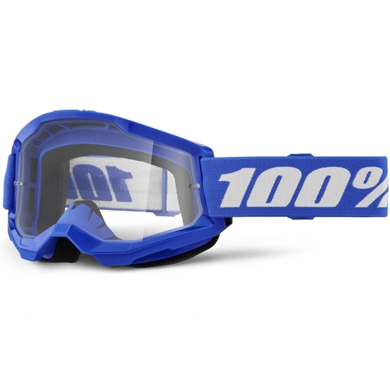 Motocrossbrille 100% STRATA 2 Ny blå (klar plexi)