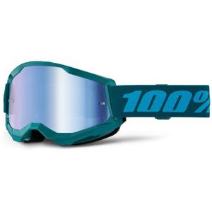 Motocrossbriller 100% STRATA 2 New Stone blue (blå plexi)