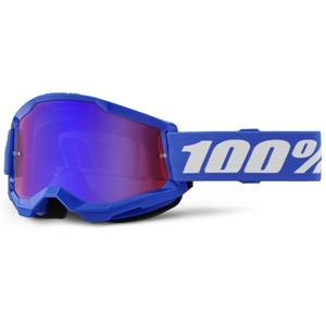 Motocrossbriller 100% STRATA 2 New blue (rød-blå plexi)