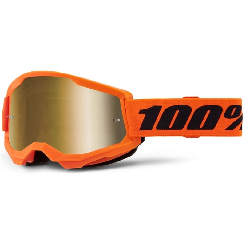 Motocrossbriller 100% STRATA 2 Ny orange (guld plexi)