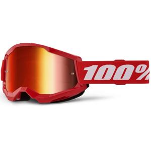 Motocross-briller 100% STRATA 2 Ny rød (rød plexi)