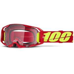 Motocrossbriller 100% ARmatic rød med klar plexi