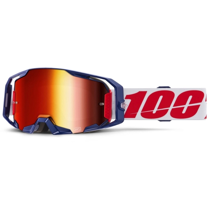 Motocrossbriller 100% ARmatic Mach Z med rød plexi