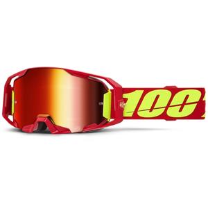 Motocrossbriller 100% ARmatic rød med rød plexi