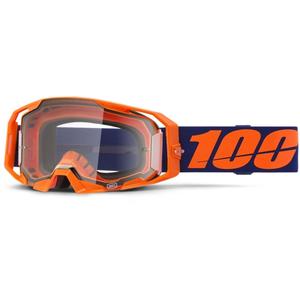 Motocrossbriller 100 % ARmatic Neon Orange med klart plexi