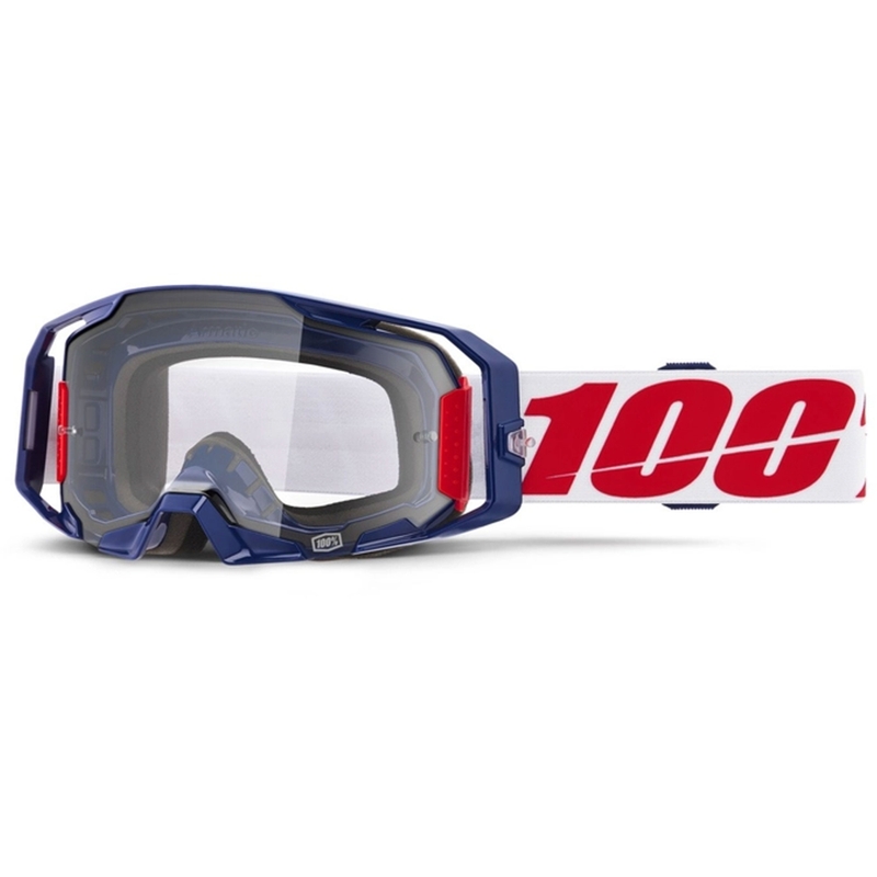 Motocrossbriller 100 % ARmatic Mach Z med klart plexi