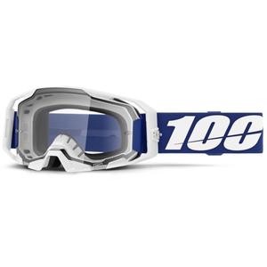 Motocrossbriller 100 % ARmatic blå med klart plexi