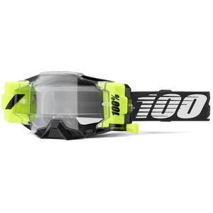 Motocrossbriller 100% - USA Armega Forecast sort (klart glas)