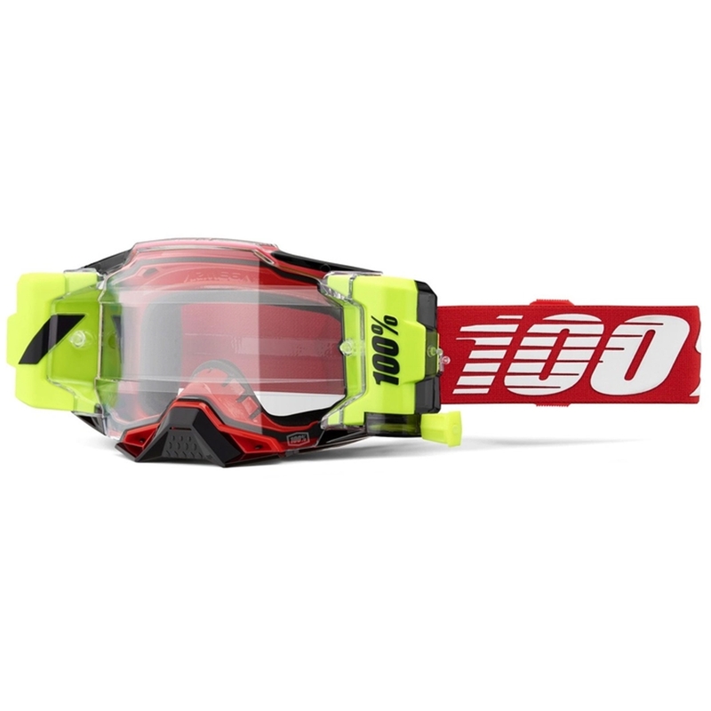Motocrossbriller 100% - USA Armega Forecast rød (klart glas)