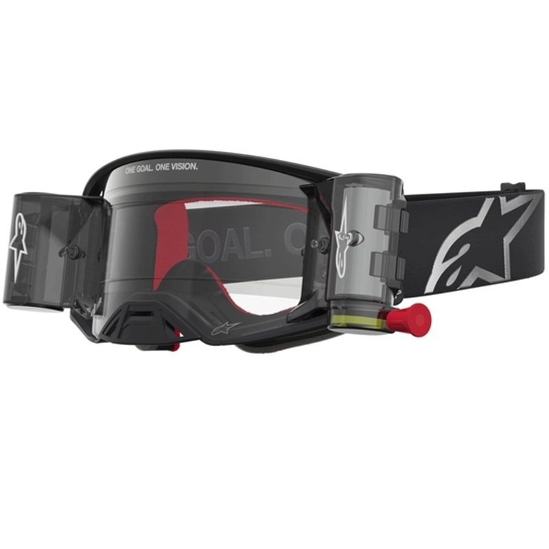 Alpinestars Supertech ROLL-OFF motocrossbriller sort-sølv med klar plexiglas