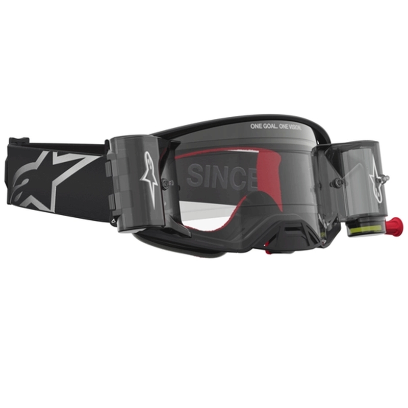 Alpinestars Supertech ROLL-OFF motocrossbriller sort-sølv med klar plexiglas