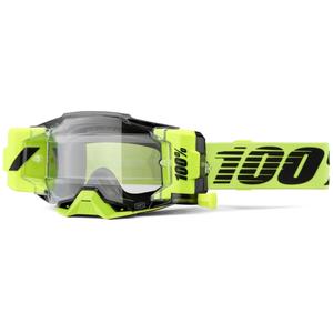 Motocrossbriller 100% - USA Armega Forecast fluo green (klart glas)