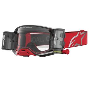 Alpinestars Supertech Firma rød-sølv motocrossbriller med klar plexiglas