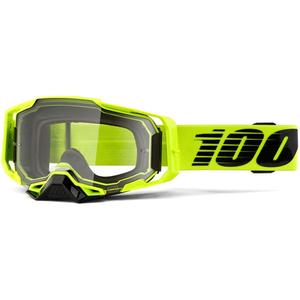 Motocrossbriller 100% ARMEGA Nuclear Citrusgul (klar plexi)