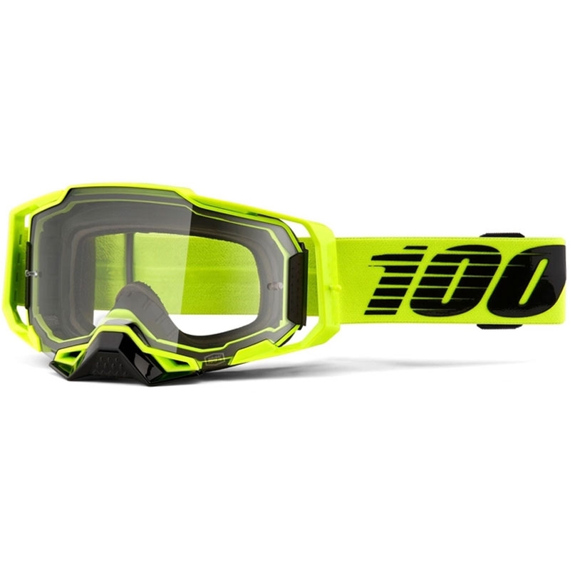Motocrossbriller 100% ARMEGA Nuclear Citrusgul (klar plexi)