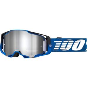 Motocrossbriller 100% ARMEGA Rockchuck sort-hvid-blå (sølv plexi)