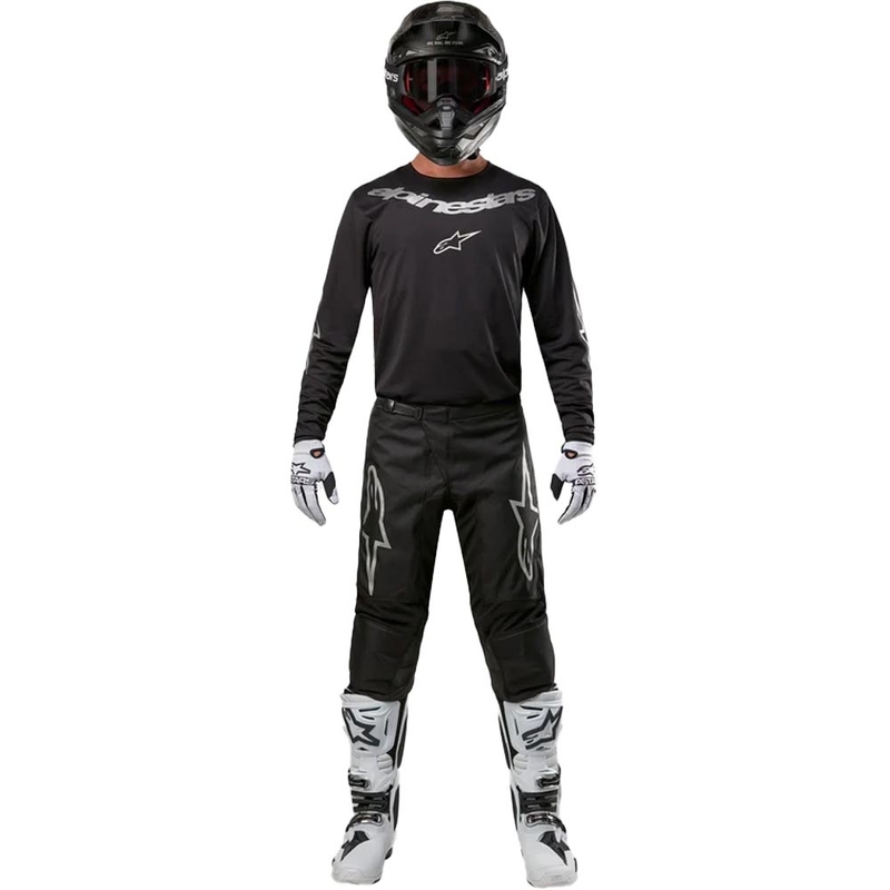 Alpinestars Fluid Graphite Motocross Pants Sort og sølv