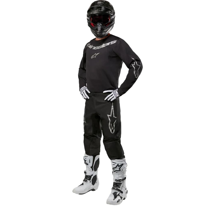 Alpinestars Fluid Graphite Motocross Pants Sort og sølv