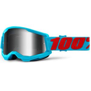 Motocrossbriller 100% STRATA 2 Summit blue (sølvfarvet spejlplexi)
