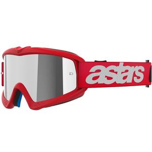 Alpinestars Vision Youth Blaze røde motocrossbriller til børn med sølvfarvet spejlglas