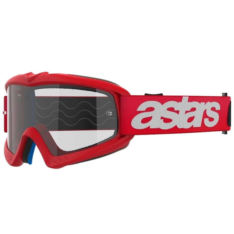 Alpinestars Vision Youth Blaze røde motocrossbriller til børn med klar linse