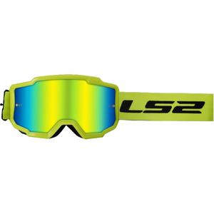 LS2 Charger H-V motocrossbrille gul med iridium plexi