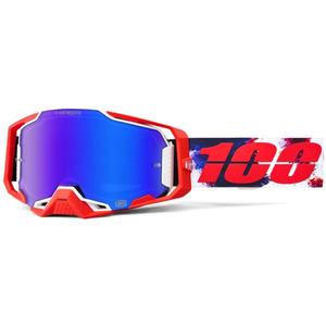 Motocrossbriller 100% ARMEGA Morpho med blå HIPER plexi